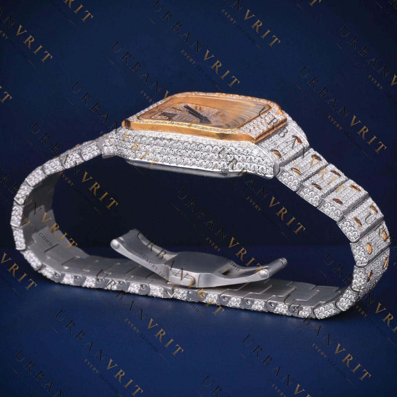 Two-Tone Square VVS1 D Color Moissanite Watch