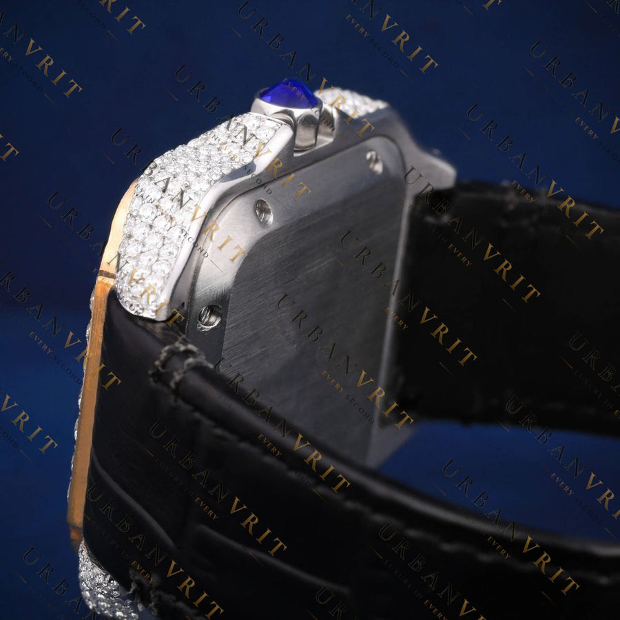 Two-Tone Black Dial VVS1 D Color Moissanite Watch