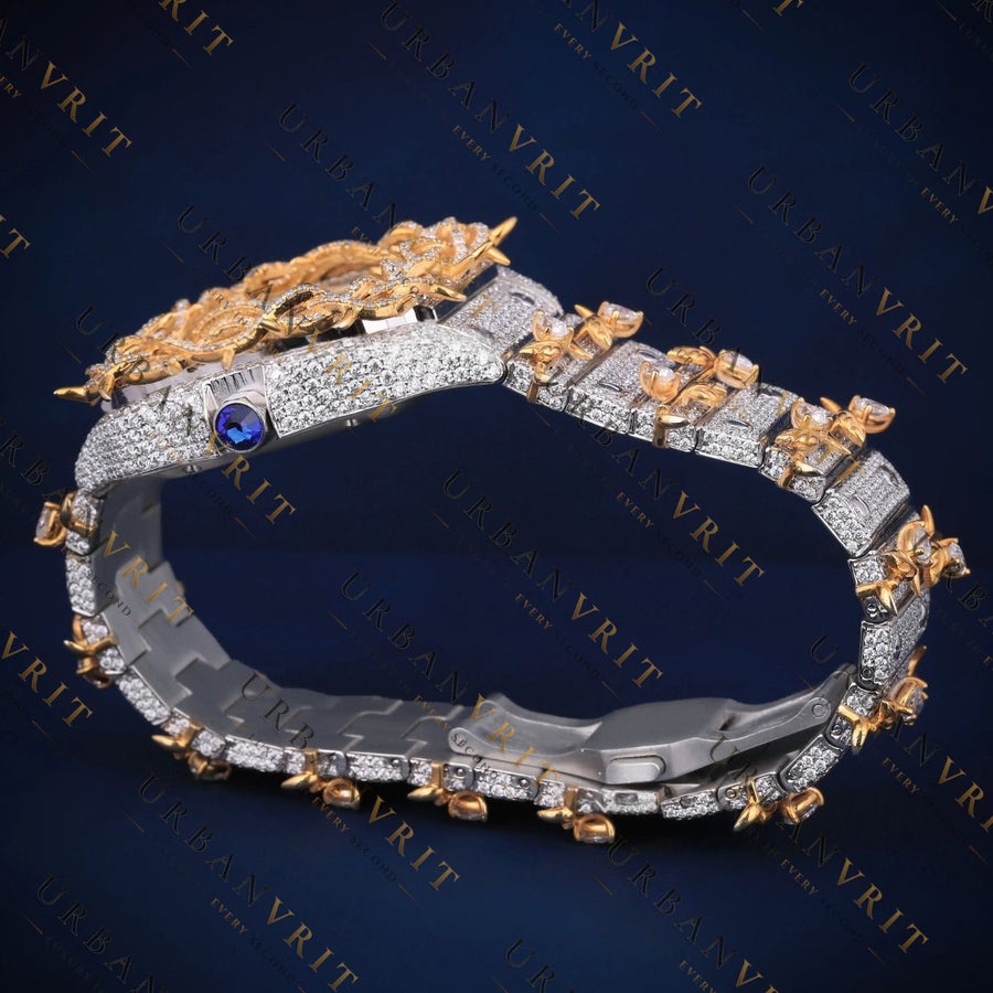 Two-Tone Thorn Bezel VVS1 D Color Moissanite Watch