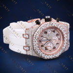 Rose Gold Iced-Out VVS1 D Color Moissanite Watch