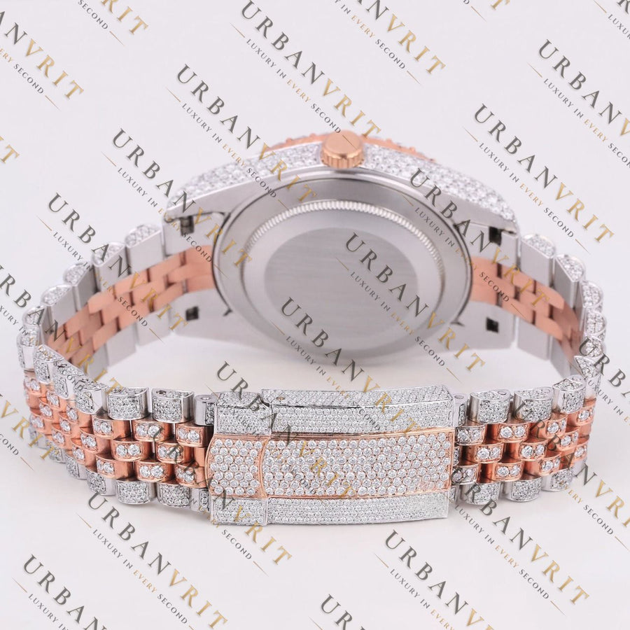 Two Tone Brown Dial VVS1 D Color Moissanite Watch