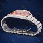 Rainbow Gemstone Bezel VVS1 D Color Moissanite Watch